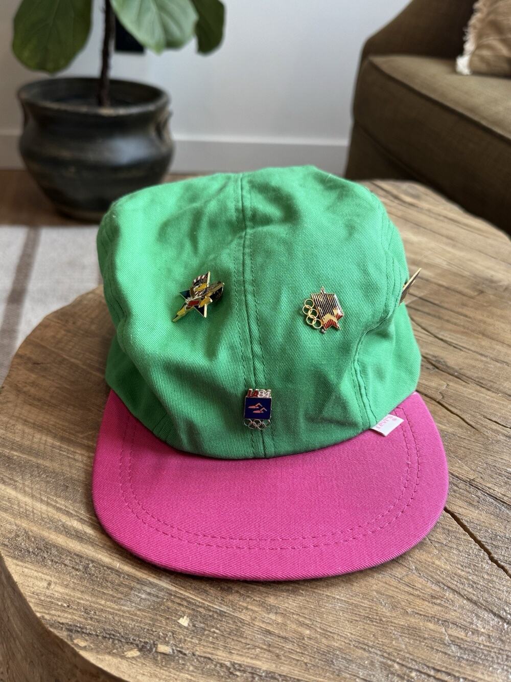 Vintage 1984 Levi’s USA Olympic Staff Hat Pins Pink Green LA